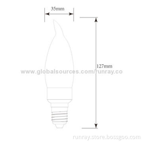 3W E14 LED Bulb, Energy-saving, 85-265V AC, Epistar Chip, CE/RoHS, 80Ra CRI, ISO 9001 FactoryNew